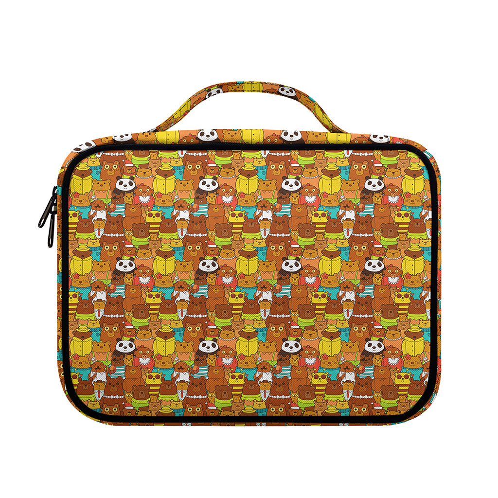 Colorful Cartoon Baby Bear Pattern Print Briefcase Bible Bag