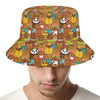 Colorful Cartoon Baby Bear Pattern Print Bucket Hat