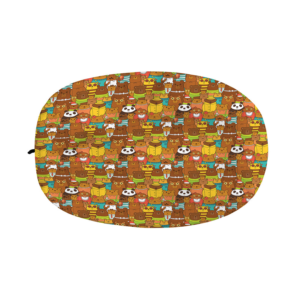 Colorful Cartoon Baby Bear Pattern Print Car Side Mirror Covers