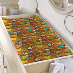 Colorful Cartoon Baby Bear Pattern Print Changing Pad Cover