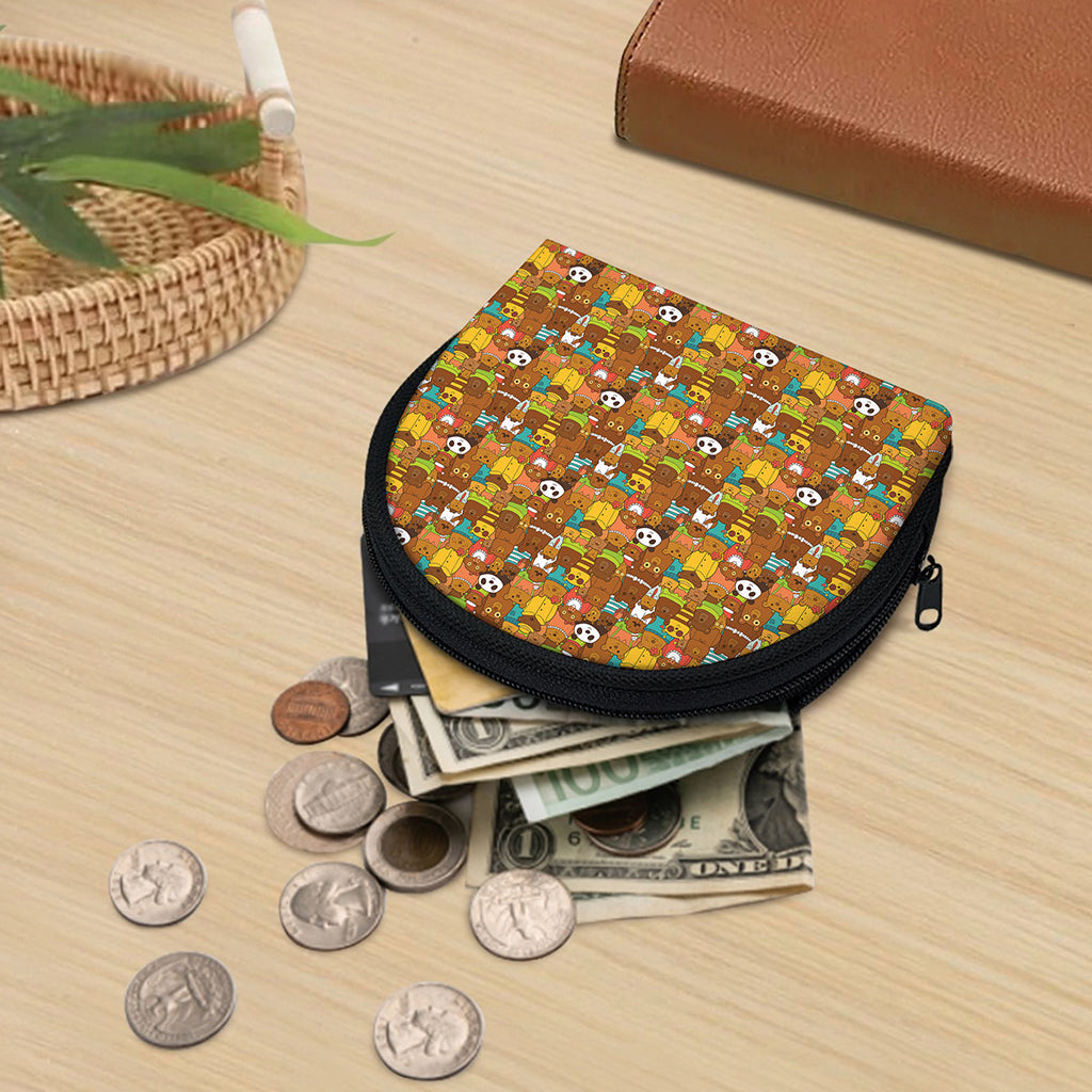 Colorful Cartoon Baby Bear Pattern Print Coin Purse