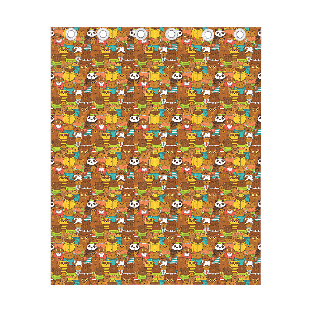 Colorful Cartoon Baby Bear Pattern Print Curtain