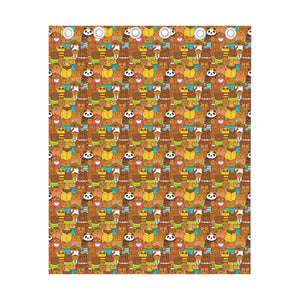 Colorful Cartoon Baby Bear Pattern Print Curtain