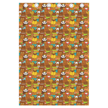 Colorful Cartoon Baby Bear Pattern Print Curtain