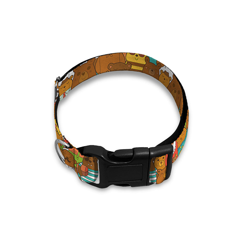 Colorful Cartoon Baby Bear Pattern Print Dog Collar