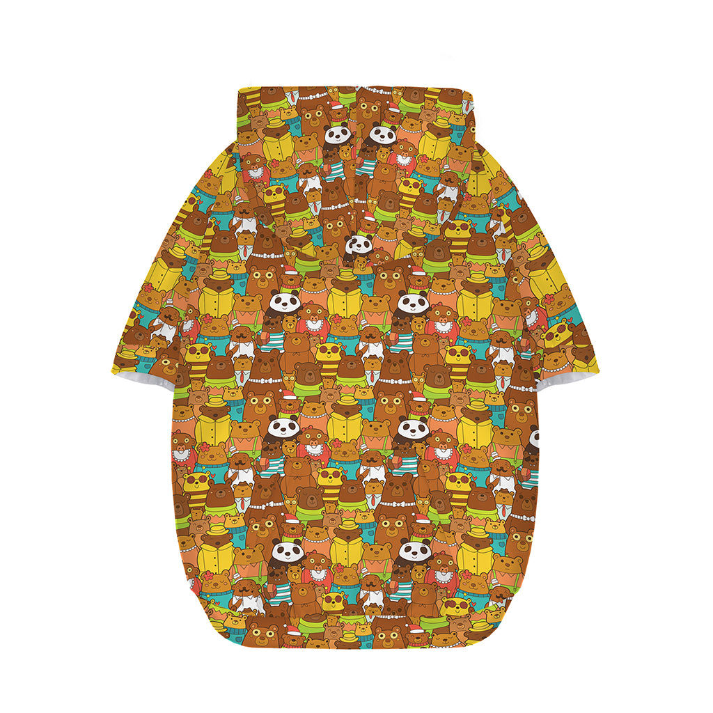 Colorful Cartoon Baby Bear Pattern Print Dog Zip Up Hoodie