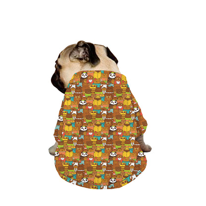 Colorful Cartoon Baby Bear Pattern Print Dog Zip Up Jacket