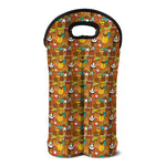 Colorful Cartoon Baby Bear Pattern Print Double Neoprene Wine Tote