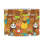 Colorful Cartoon Baby Bear Pattern Print Drum Lamp Shade