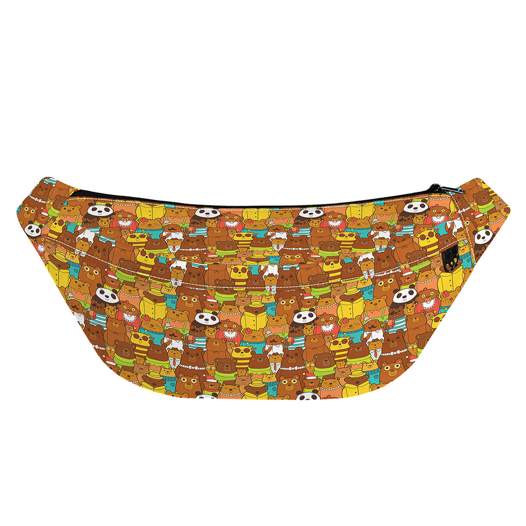 Colorful Cartoon Baby Bear Pattern Print Fanny Pack