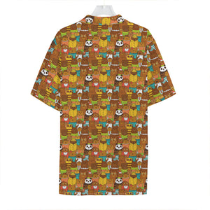 Colorful Cartoon Baby Bear Pattern Print Hawaiian Shirt