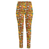 Colorful Cartoon Baby Bear Pattern Print High-Waisted Pocket Leggings