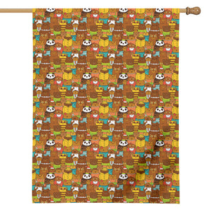 Colorful Cartoon Baby Bear Pattern Print House Flag