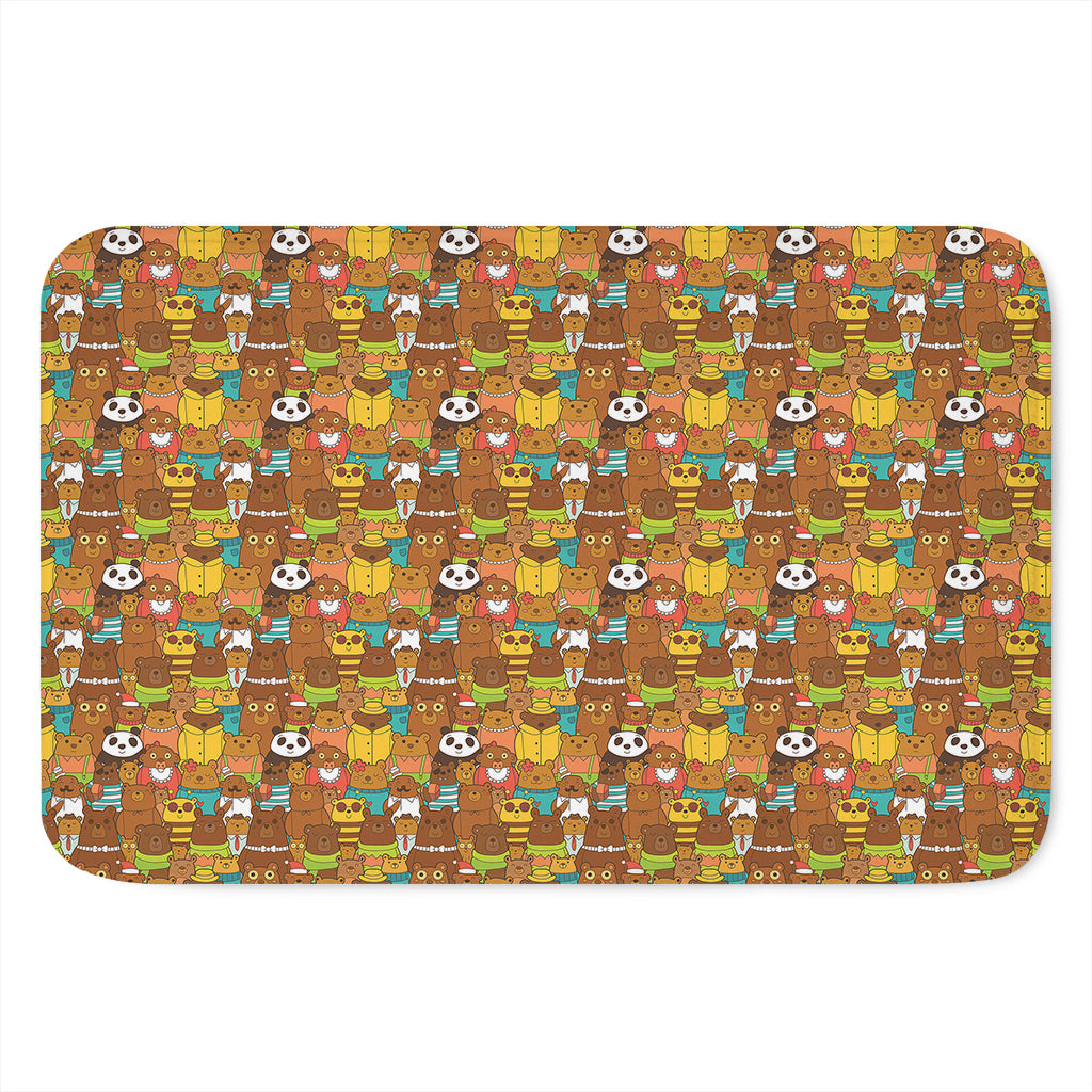 Colorful Cartoon Baby Bear Pattern Print Indoor Door Mat