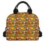 Colorful Cartoon Baby Bear Pattern Print Insulated Lunch Bag