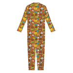 Colorful Cartoon Baby Bear Pattern Print Jumpsuit