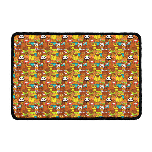 Colorful Cartoon Baby Bear Pattern Print Kitchen Mat