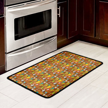 Colorful Cartoon Baby Bear Pattern Print Kitchen Mat