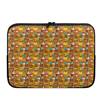 Colorful Cartoon Baby Bear Pattern Print Laptop Sleeve