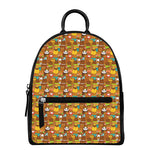 Colorful Cartoon Baby Bear Pattern Print Leather Backpack
