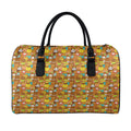 Colorful Cartoon Baby Bear Pattern Print Leather Duffel Bag