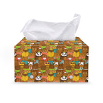 Colorful Cartoon Baby Bear Pattern Print Leather Tissue Box Cover