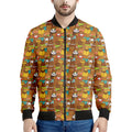 Colorful Cartoon Baby Bear Pattern Print Men's Bomber Jacket