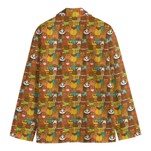 Colorful Cartoon Baby Bear Pattern Print Men's Cotton Blazer