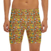 Colorful Cartoon Baby Bear Pattern Print Men's Long Boxer Briefs