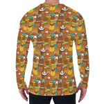 Colorful Cartoon Baby Bear Pattern Print Men's Long Sleeve T-Shirt