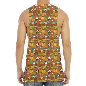 Colorful Cartoon Baby Bear Pattern Print Men's Muscle Tank Top