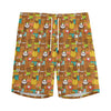 Colorful Cartoon Baby Bear Pattern Print Men's Sports Shorts