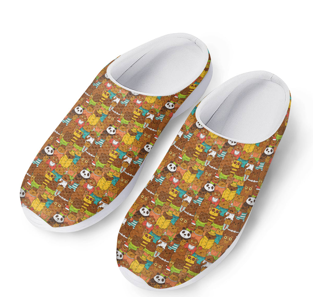 Colorful Cartoon Baby Bear Pattern Print Mesh Casual Shoes