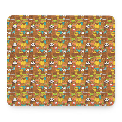 Colorful Cartoon Baby Bear Pattern Print Mouse Pad