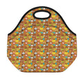 Colorful Cartoon Baby Bear Pattern Print Neoprene Lunch Bag