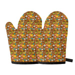 Colorful Cartoon Baby Bear Pattern Print Oven Mitts