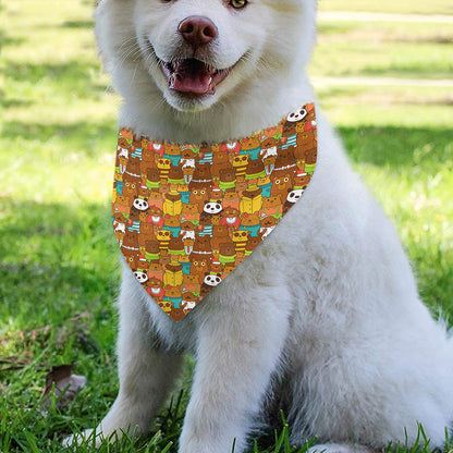 Colorful Cartoon Baby Bear Pattern Print Over The Collar Dog Bandana