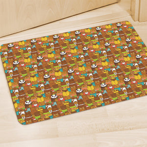 Colorful Cartoon Baby Bear Pattern Print Polyester Doormat