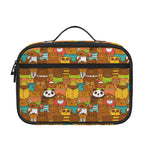 Colorful Cartoon Baby Bear Pattern Print Portable Lunch Bag