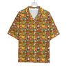 Colorful Cartoon Baby Bear Pattern Print Rayon Hawaiian Shirt