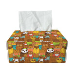 Colorful Cartoon Baby Bear Pattern Print Rectangle Tissue Box Cover