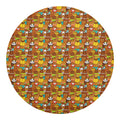 Colorful Cartoon Baby Bear Pattern Print Round Blanket