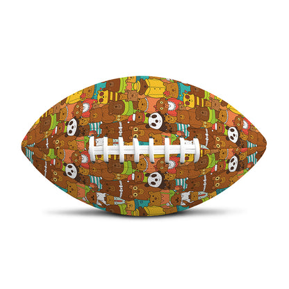 Colorful Cartoon Baby Bear Pattern Print Rugby Ball
