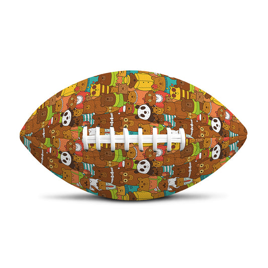Colorful Cartoon Baby Bear Pattern Print Rugby Ball
