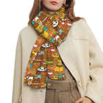 Colorful Cartoon Baby Bear Pattern Print Scarf