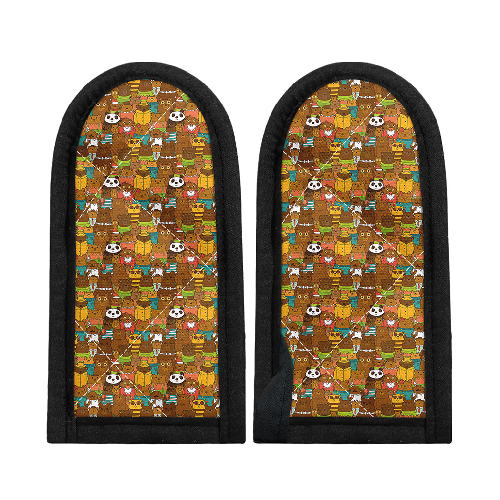 Colorful Cartoon Baby Bear Pattern Print Skillet Handle Cover