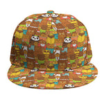 Colorful Cartoon Baby Bear Pattern Print Snapback Cap