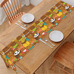 Colorful Cartoon Baby Bear Pattern Print Table Runner