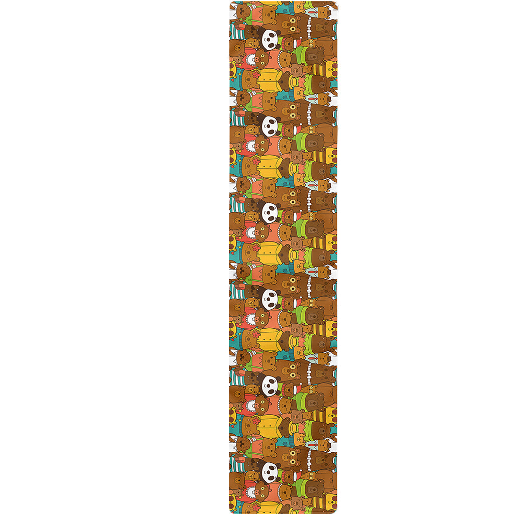 Colorful Cartoon Baby Bear Pattern Print Table Runner