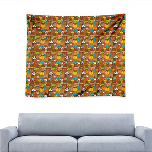 Colorful Cartoon Baby Bear Pattern Print Tapestry